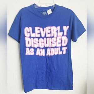 Classic Teaze Blue Unisex Graphic T-Shirt 100% Cotton S Small (NWT)